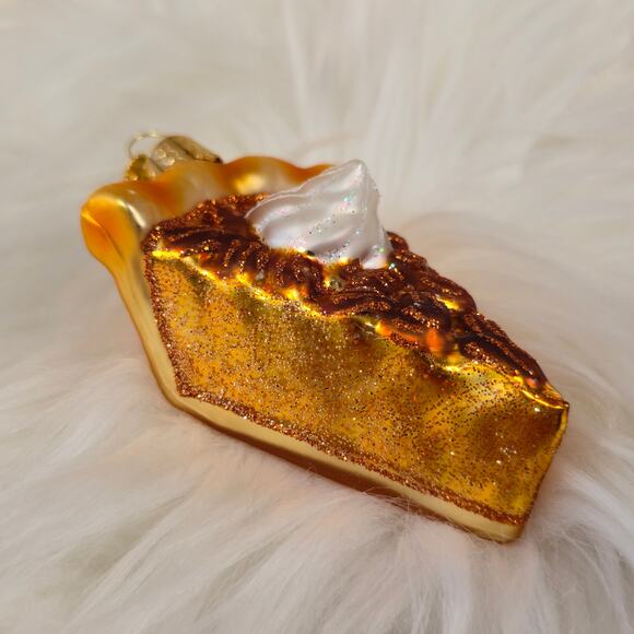 Old World Christmas Piece of Pecan Pie Blown Glass Ornament Foodie - Picture 10 of 16